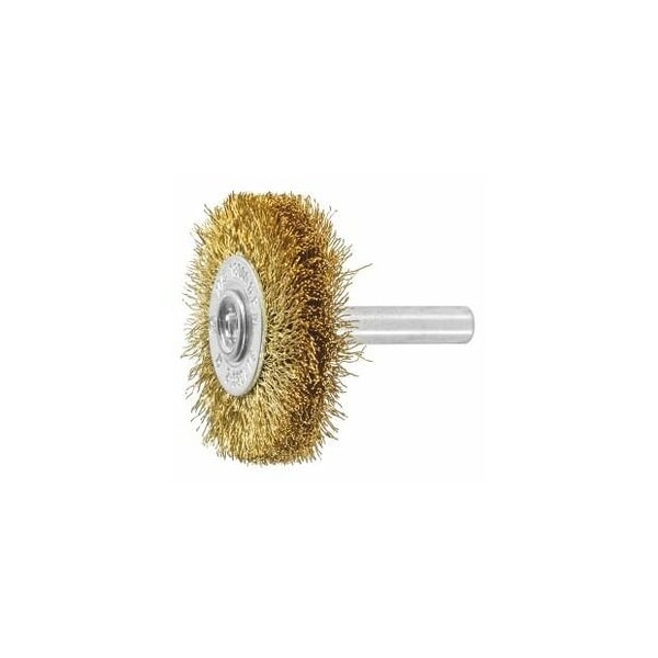 Holex Wheel Brush with Shank, 0.20 mm Brass Wire, Size: 30X6 mm - 574360 30X6
