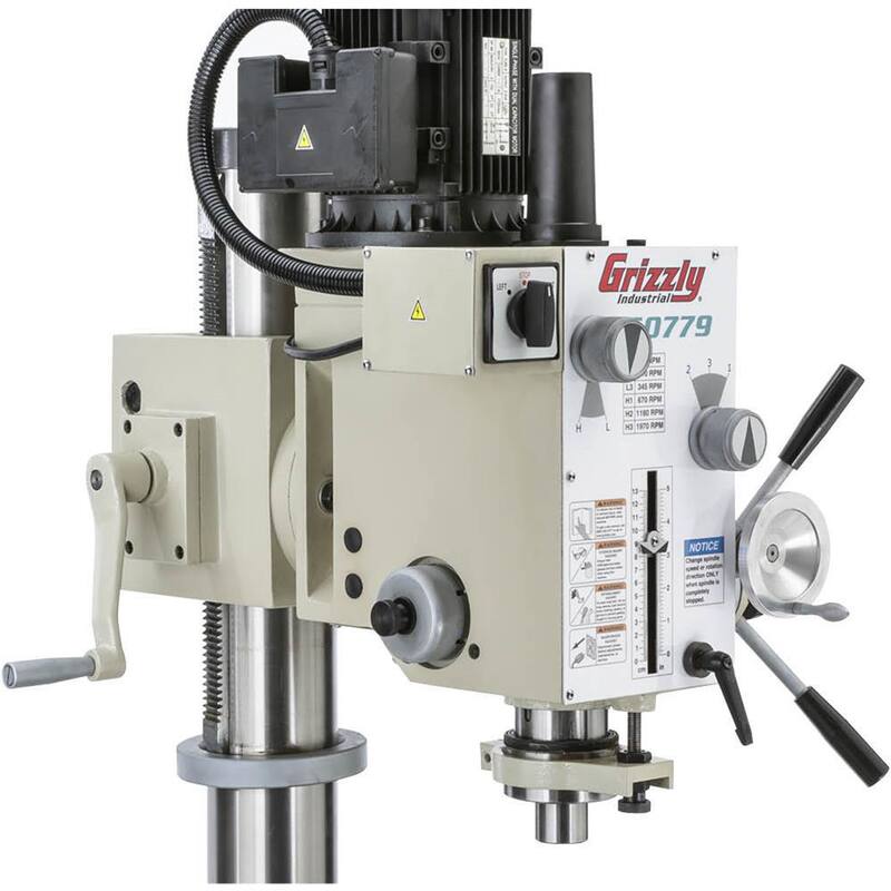 Grizzly Industrial 23-3/8 in. 6-Speed Floor Model Gearhead Drill Press with 1/2 in. Chuck Capacity - G0779