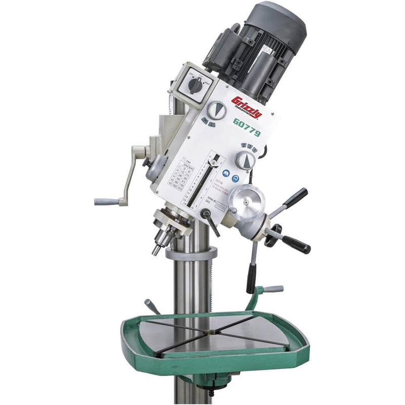 Grizzly Industrial 23-3/8 in. 6-Speed Floor Model Gearhead Drill Press with 1/2 in. Chuck Capacity - G0779
