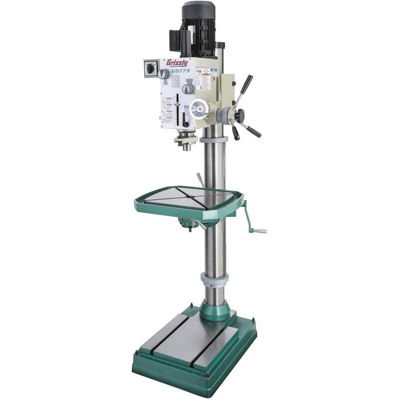 Grizzly Industrial 23-3/8 in. 6-Speed Floor Model Gearhead Drill Press with 1/2 in. Chuck Capacity - G0779