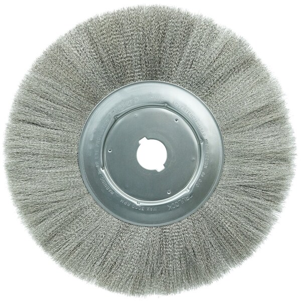 Weiler 12" Narrow Face Crimped Wire Wheel, .006" Fill, 1-1/4" Arbor Hole - 1939