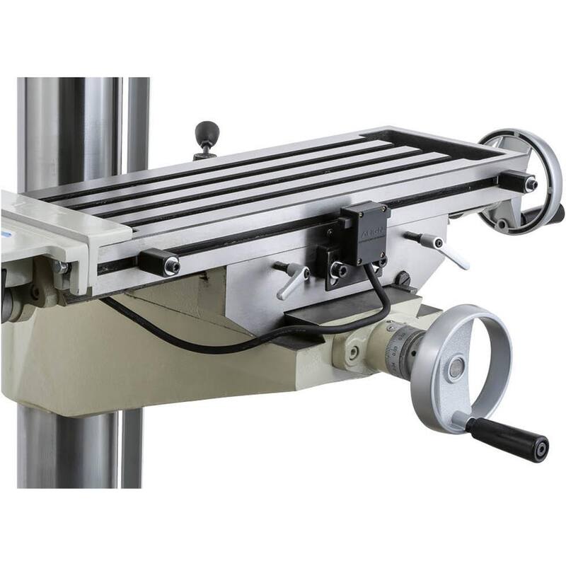 Prensa de taladro de engranaje de 20-3/4 pulgadas de Grizzly Industrial con capacidad de portabrocas de 1-9/16 pulgadas, mesa deslizante cruzada - G0808