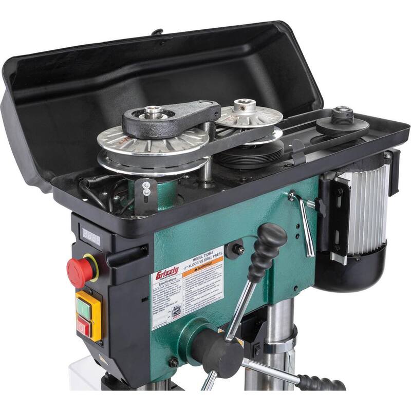 Prensa de taladro de piso de velocidad variable de 17 pulgadas con capacidad de mandril de 5/8 pulgadas - T33961