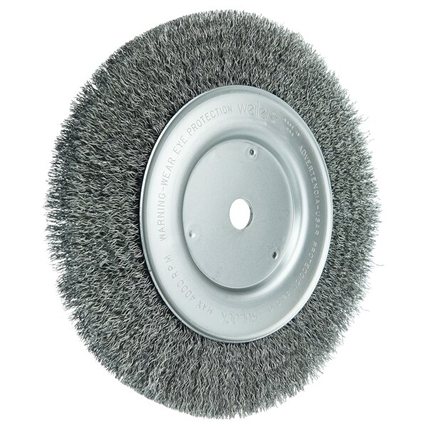 Weiler 8" Maximum Density Crimped Wire Wheel .014" Steel Fill 5/8" Arbor Hole - 1515
