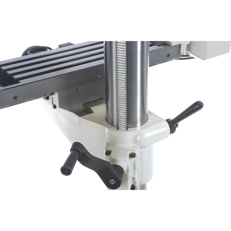 Prensa taladradora de 16 pulgadas de Grizzly Industrial con capacidad de portabrocas de 3/4 de pulgada, mesa deslizante cruzada y avance de energía - G0810