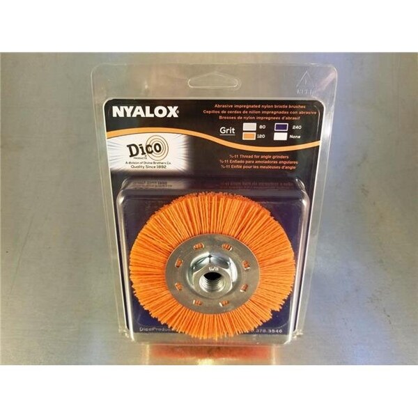 Dico Dico 7200077 4.5 in. Dia. 0.63-11 Angle Grinder Wheel Brush; Medium - Orange - 7200077