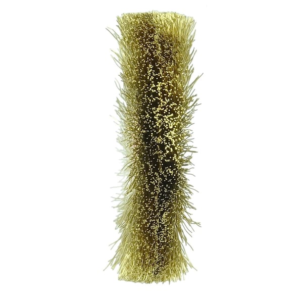 Weiler 1-1/2" Dia Crimped Wire Wheel, .005" Brass Fill, 3/8" Arbor Hole - 29178