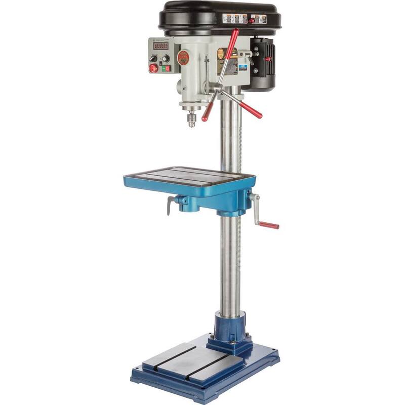 Prensa de taladro de piso de velocidad variable de 19-1/2 pulgadas con capacidad de mandril de 5/8 pulgadas - SB1125