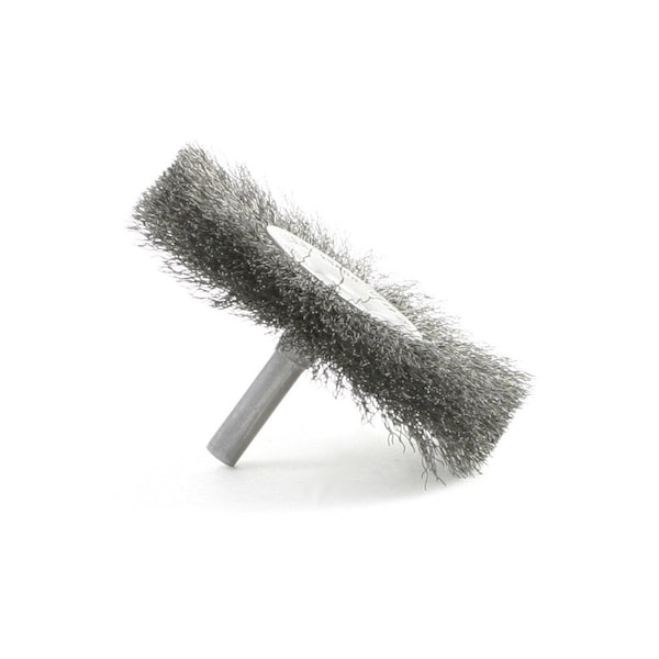 Brush Research Manufacturing BMC1606 Mandrel Mounted Brush. 1.750" Diameter, .006CS, .375" Trim, .250" Shank Diameter - BMC1606