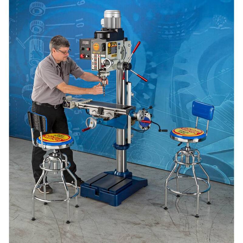 Prensa de taladro de engranaje de velocidad variable de 21 pulgadas con capacidad de mandril de 5/8 pulgadas y mesa deslizante transversal - SB1116 de Grizzly Industrial