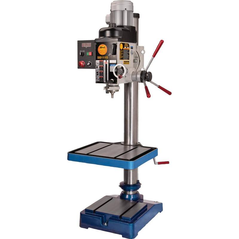 Prensa de taladro de velocidad variable de 21 pulgadas con capacidad de chuck de 5/8 pulgadas - SB1115 de Grizzly Industrial