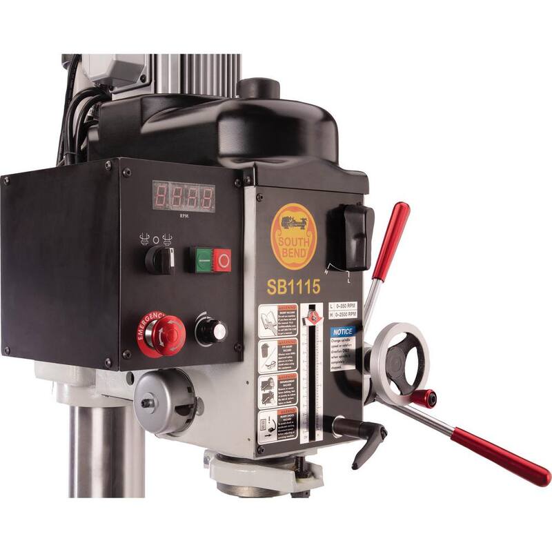 Prensa de taladro de velocidad variable de 21 pulgadas con capacidad de chuck de 5/8 pulgadas - SB1115 de Grizzly Industrial