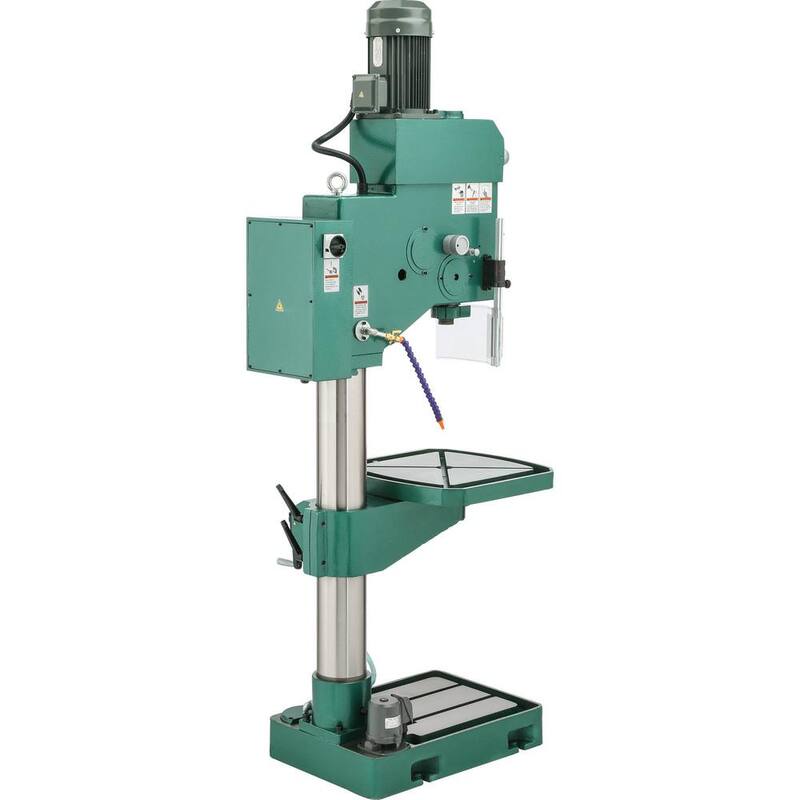 Prensa taladradora de servicio pesado de 27-1/2 pulgadas y 18 velocidades con capacidad de portabrocas de 5/8 de pulgada - G0756 de Grizzly Industrial