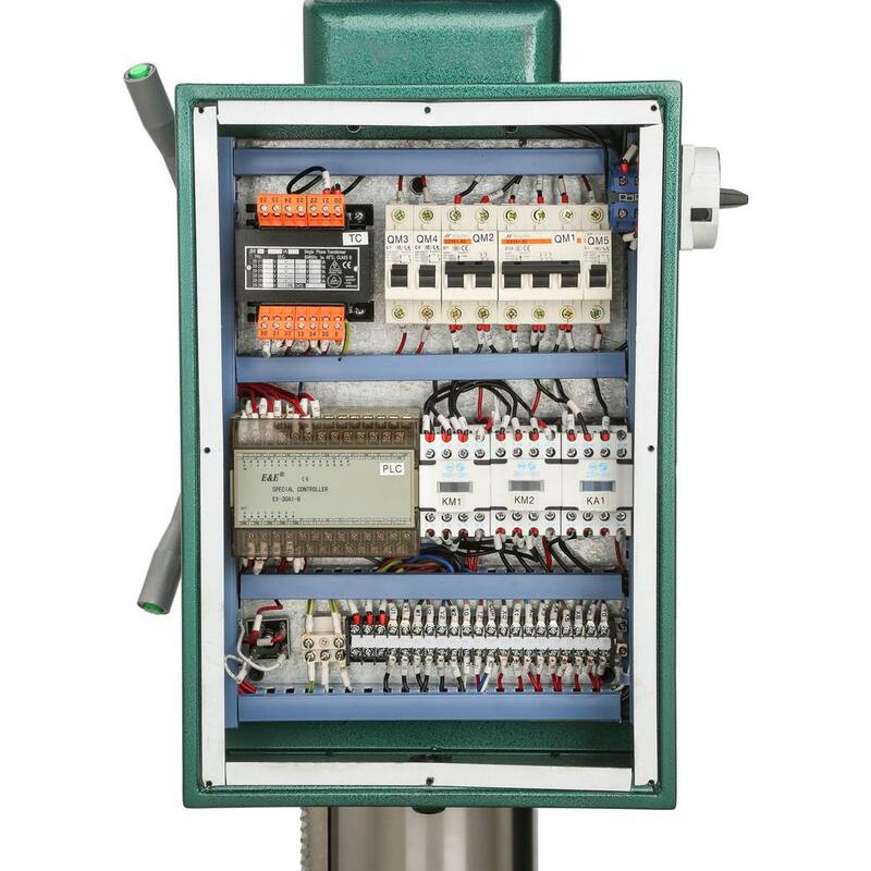 Prensa taladradora de servicio pesado de 27-1/2 pulgadas y 18 velocidades con capacidad de portabrocas de 5/8 de pulgada - G0756 de Grizzly Industrial