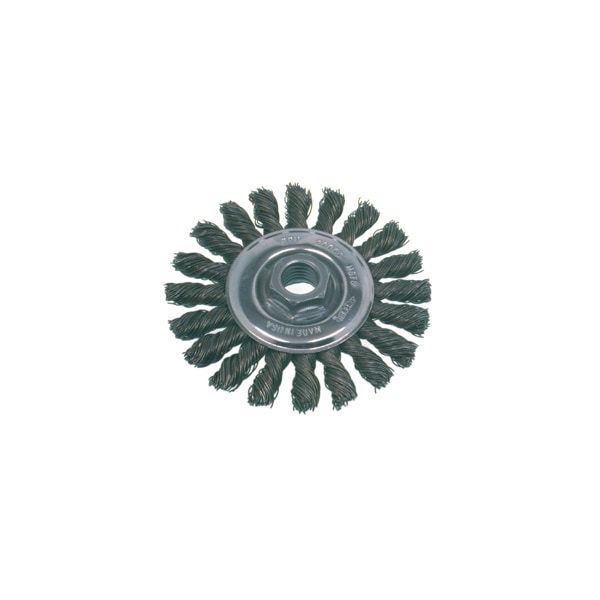 Osborn High-Speed Cable Knot Wheel Brush, 4", Mounting Type: Threaded Arbor - 0002645500