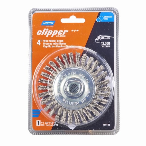 Norton Abrasives Norton Clipper 4 in. Knotted Wire Wheel Brush Stainless Steel 12500 rpm 1 pc - 70184609153