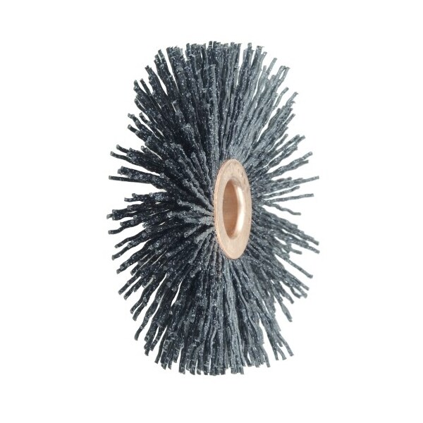 Weiler Burr-Rx 3" Dia Wheel Brush, .043/120CG Crimped Fill, 1/2" Arbor Hole - 17568