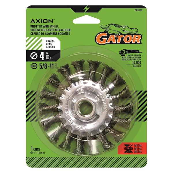 Gator Gator 4 in. Coarse Knotted/Twisted Wire Wheel Brass Coated Steel 13300 rpm 1 pc - 389869