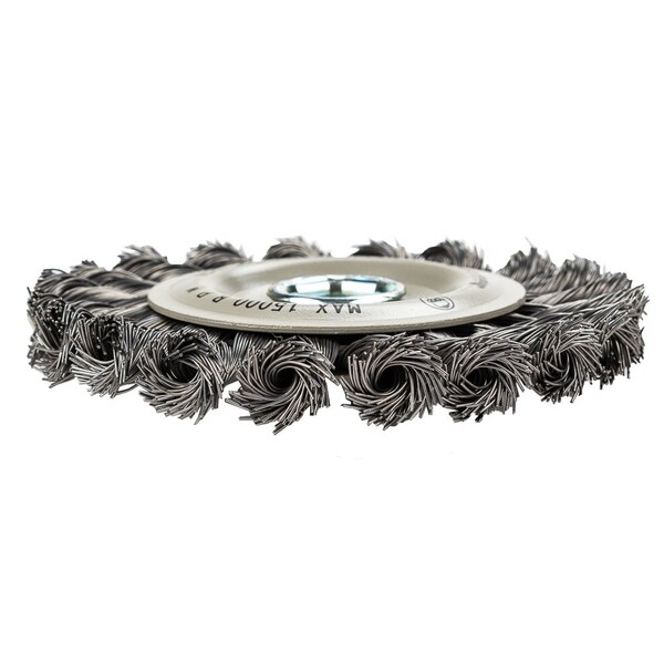 Forney Command PRO Wire Wheel, Knotted, 4-1/2 in x .020 in x 5/8 in-11 - 72812