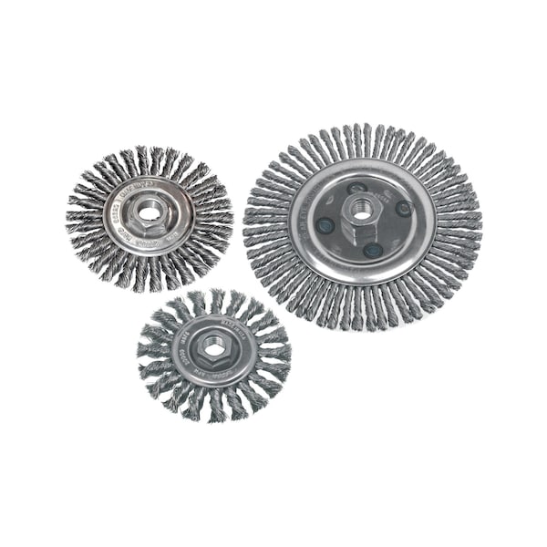 Cgw Abrasives Wire Whl, 4, Knt, 0.014, SS, Std Twst, 5/8-11 - 60006