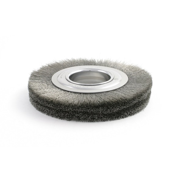 Brush Research Manufacturing BDA812, 8" Dia. Crimped Wire Wheel Brush, .0118 CS, 2" Arbor Hole, 1.500" Trim, .875" Face Width - BDA812