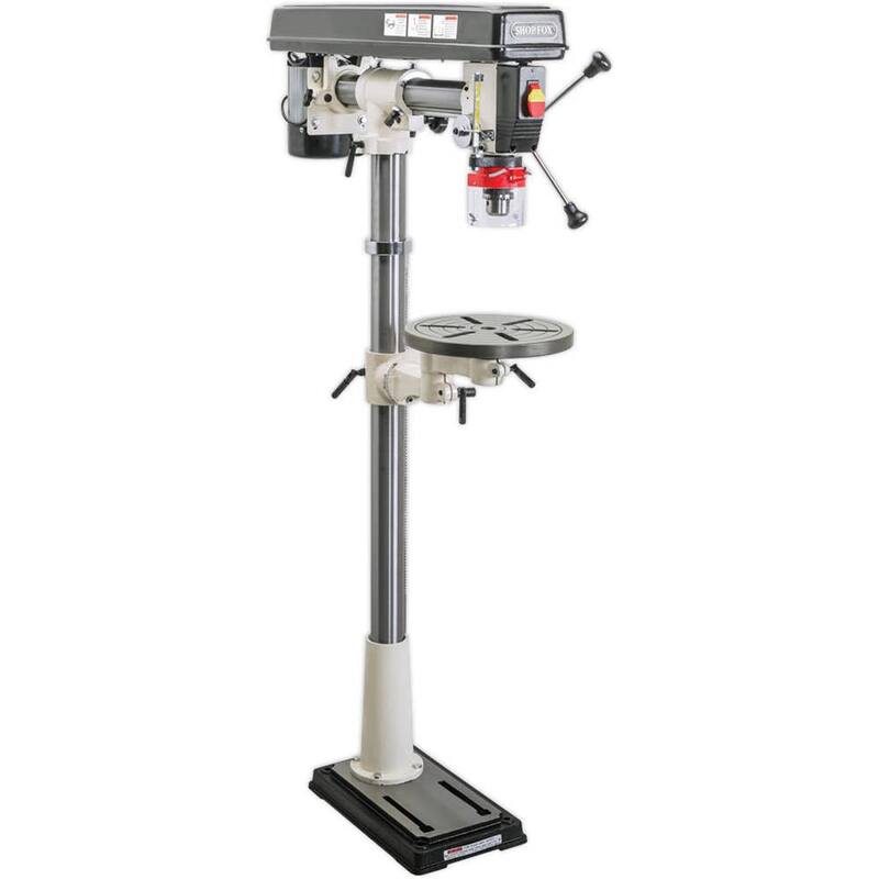 Prensa de taladro radial de piso de 5 velocidades de 34 pulgadas con capacidad de mandril de 5/8 de pulgada - W1670