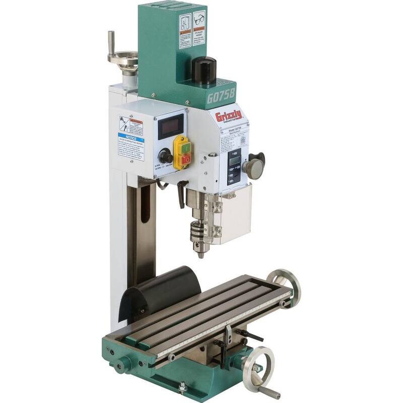Prensa Taladradora/Fresadora de Velocidad Variable de 6 pulgadas x 20 pulgadas con Capacidad de Mandril de 5/8 de pulgada - G0758