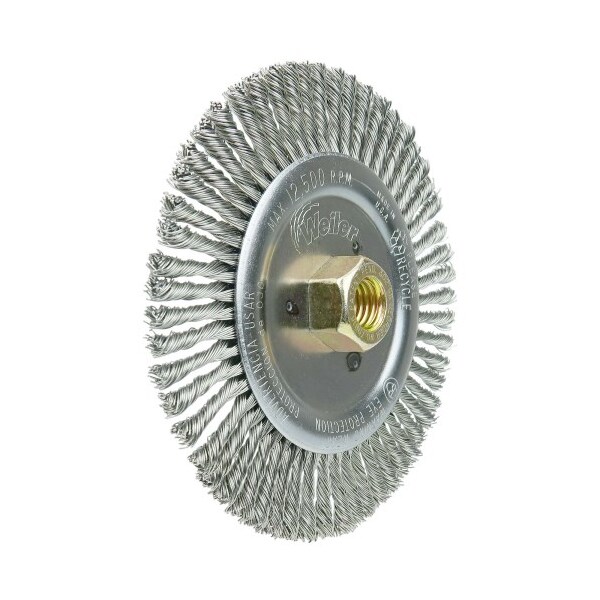 Weiler DUALLY 6" Brush, .020" Wire Fill, 5/8"-11UNC Double-Hex - 79815