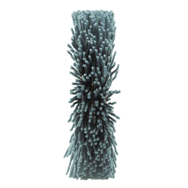 Weiler 2" Dia Nylox Wheel Brush, .040/120SC Crimped Fill, 1/2" Arbor Hole - 17633