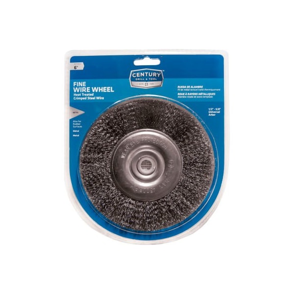 Century Drill & Tool Century Drill 76863 Bench Grinder Wire Wheels 6" Dia. Steel Crimped - 76863