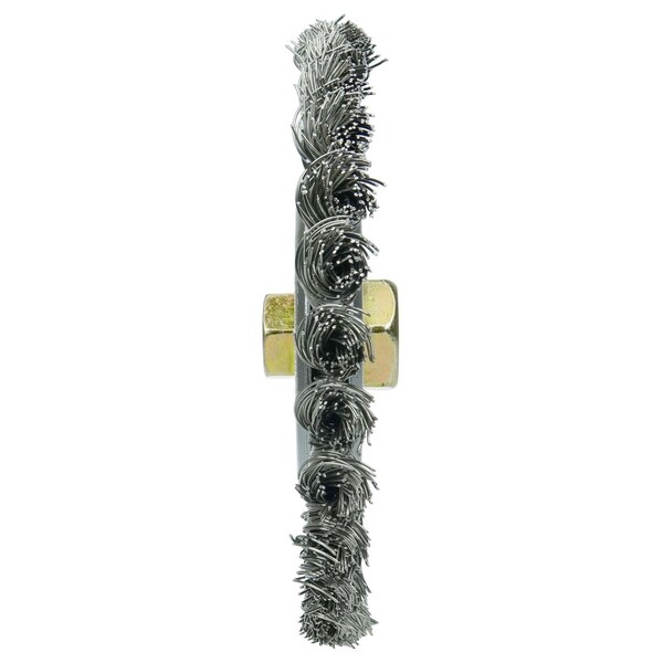 Weiler DUALLY 6" Cleaning Brush, .023" Stainless Fill, 5/8"-11UNC Double-Hex - 79814