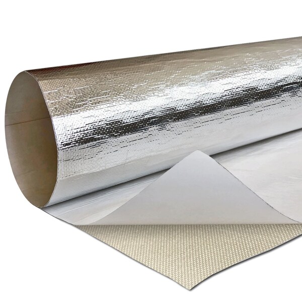 Electriduct Adhesive Backed Aluminum Heat Reflective Fiberglass Barrier, 6in by 24in - TAPE-J-AFS-6X24