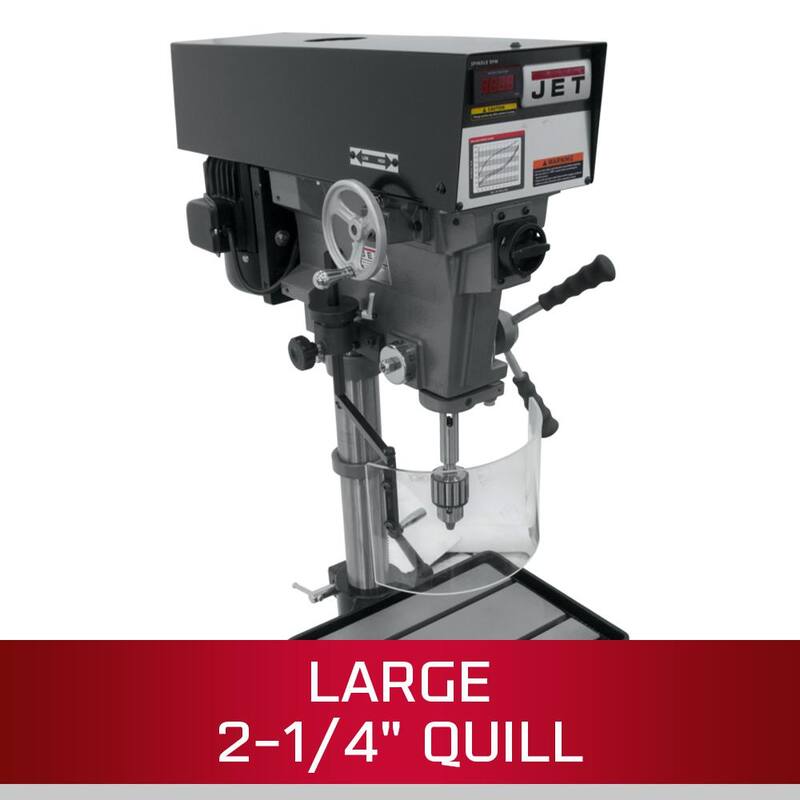 Prensa para taladro de piso de velocidad variable de 15 pulgadas con mandril de 1/2 pulgada, 1HP, 220/440V 3Ph (‎J-A5818) - 354551