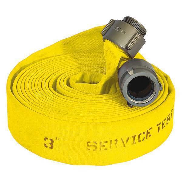 Kuriyama Fire Hose, 50 ft L, Yllw, 2" dia, Rocker Lug - G52H2HDY50N