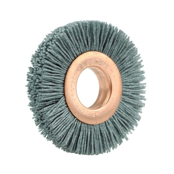 Weiler 2" Dia Nylox Wheel Brush, .022/120SC Crimped Fill, 5/8" Arbor Hole - 17629