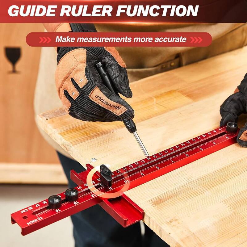 Saker 4 in. 1-Router Milling Groove Bracket, Guiador de Herrajes para gabinetes con Punzón Central Automático - GJ65016-X50009