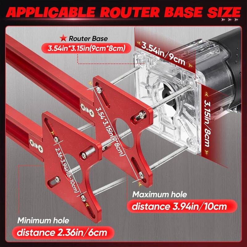 Saker 4 in. 1-Router Milling Groove Bracket, Guiador de Herrajes para gabinetes con Punzón Central Automático - GJ65016-X50009