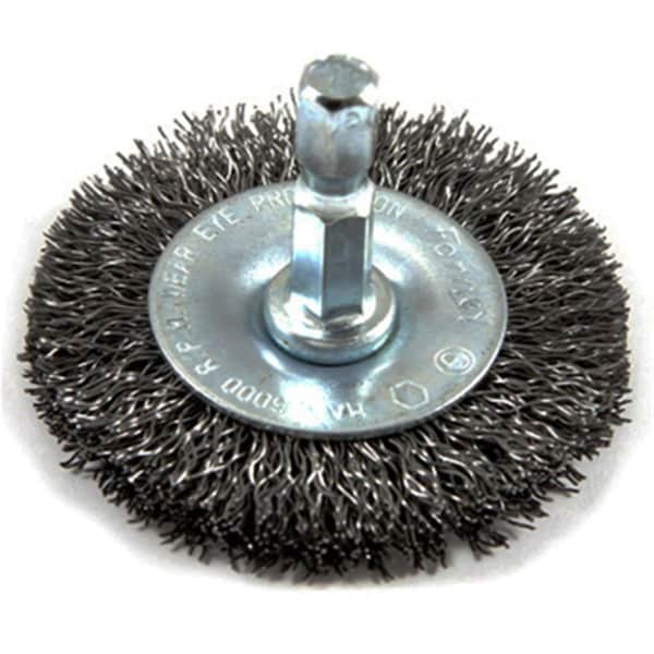 Totalturf 72727 Stem Mounted Coarse Crimped Wire Wheel Brush 3 in. - TO580459