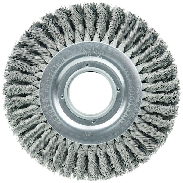 Weiler 8" Standard Twist Knot Wire Wheel .016" Steel Fill 2" Arbor Hole - 9430
