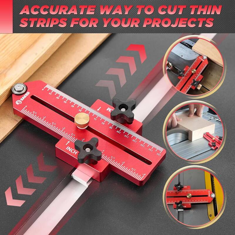 Saker Thin Rip Jig Guía de Sierra de Mesa, Haciendo Cortes Repetitivos de Tiras Angostas, Ajuste para Ranuras de ¾ de pulgada x 3/8 de pulgada - GJ71210-E001