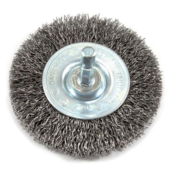 Totalturf 72735 Stem Mounted Coarse Crimped Wire Wheel Brush 2 in. - TO574032