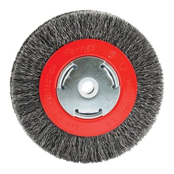 Totalturf 72752 Arbor Coarse Crimped Wire Bench Wheel Brush  6 x 0.5.62 in. - TO155403