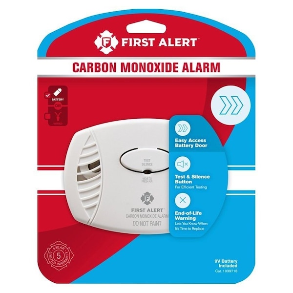 First Alert FIRST ALERT 1039718 Carbon Monoxide Alarm, Battery, White - 1039718/CO400