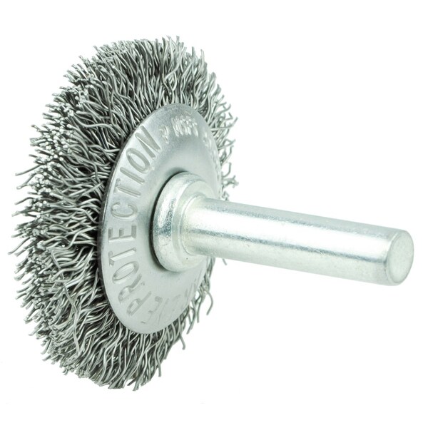 Weiler 1-1/2" Wire Wheel, .0118" Steel Fill, 1/4" Stem - 17903
