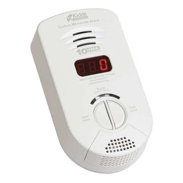 Kidde Carbon Monoxide Alarm, 85 dB @ 10 ft, 110V AC/DC, Electrochemical Battery Backup: Yes - KN-COP-DP-10YB