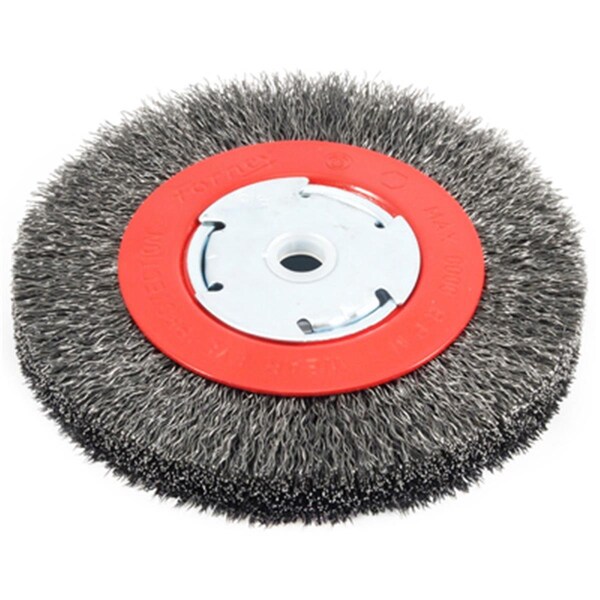 Totalturf 72750 Narrow Face Coarse Crimped Wire Bench Wheel Brush - TO566044