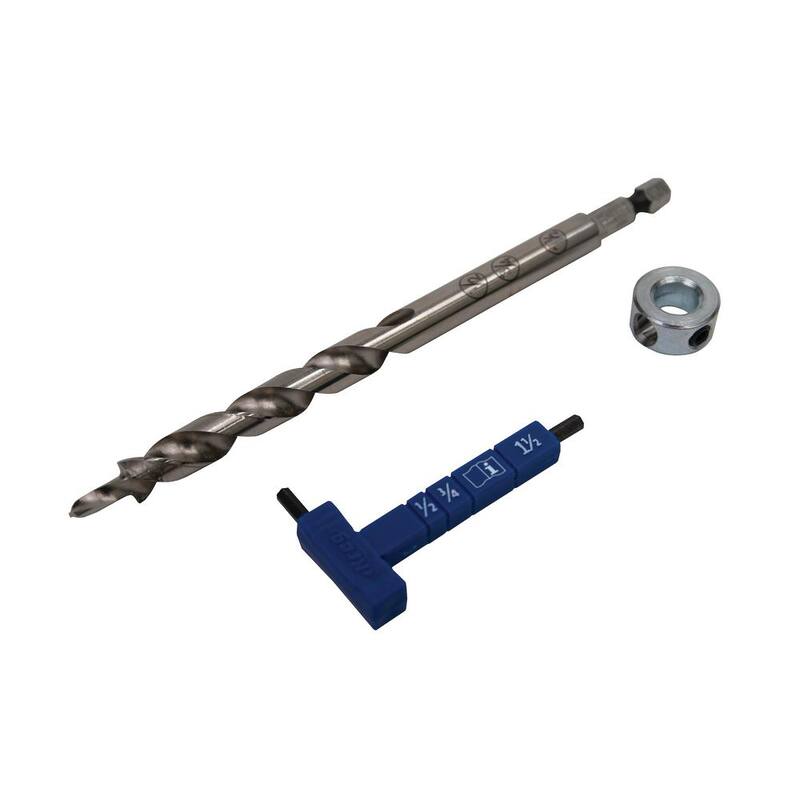 Broca de taladro con collar de tope y medidor/llave hexagonal de ajuste fácil Kreg - KPHA308