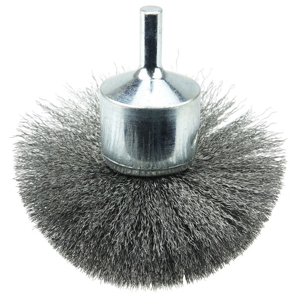 Weiler 3" Circular Flared Crimped Wire End Brush, .008" Steel Fill - 10041
