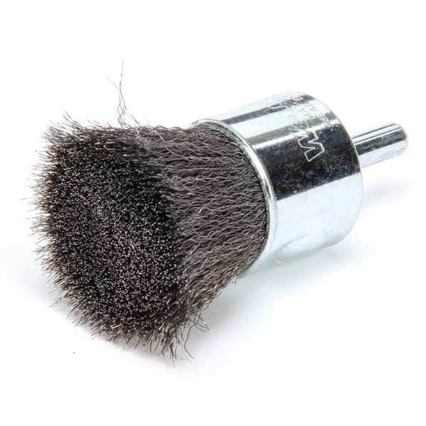 Weiler Crimped Wire End Wire Brush, Steel, 1" - 96107