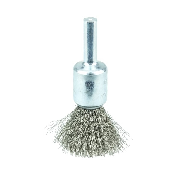 Weiler Crimped Wire End Brush 1/2", .006" Stainless Steel Fill - 10013